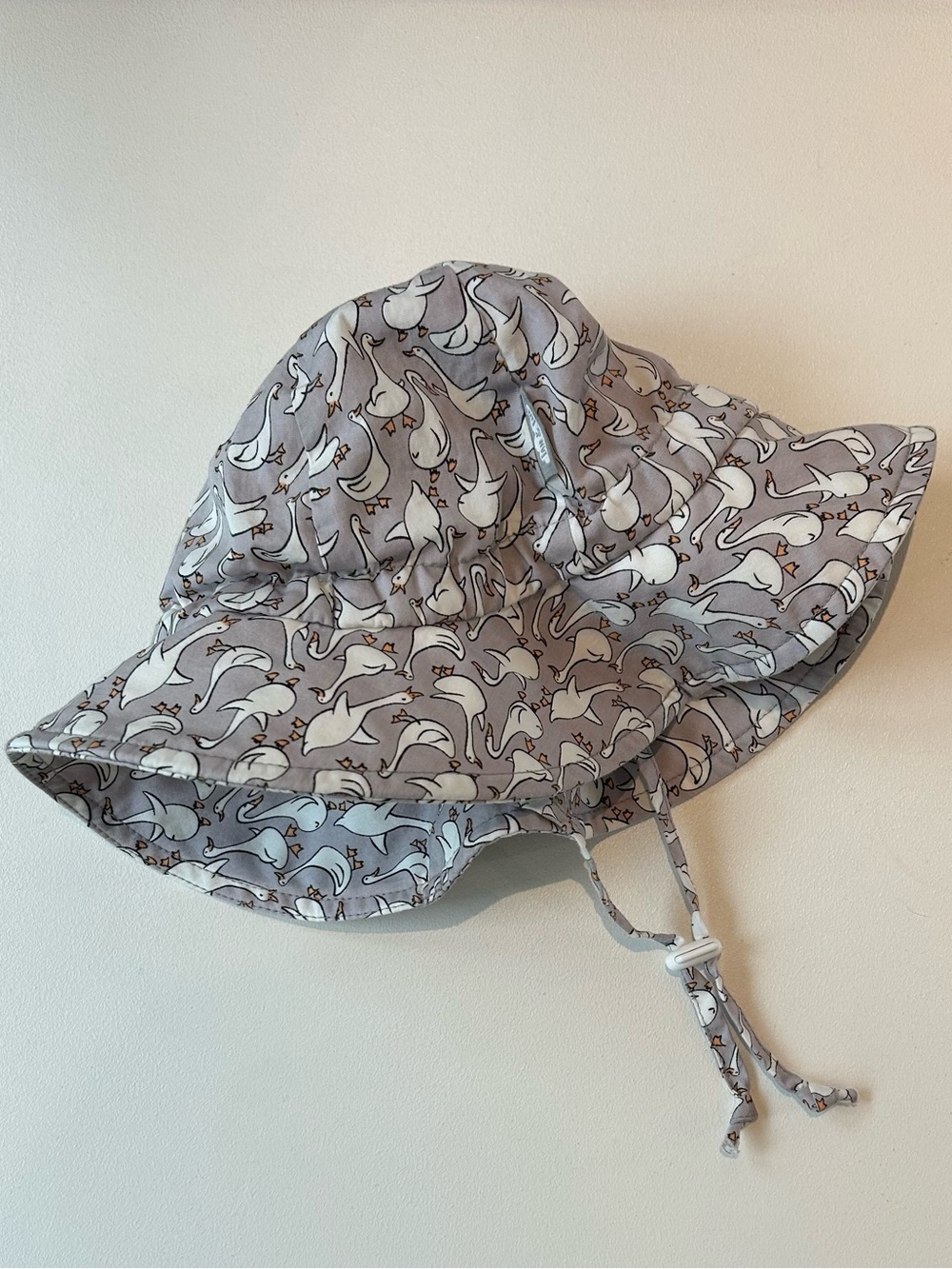 Jan & Jul Kids Grey Goose Print Floppy Sun Hat
